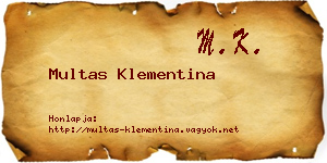 Multas Klementina névjegykártya